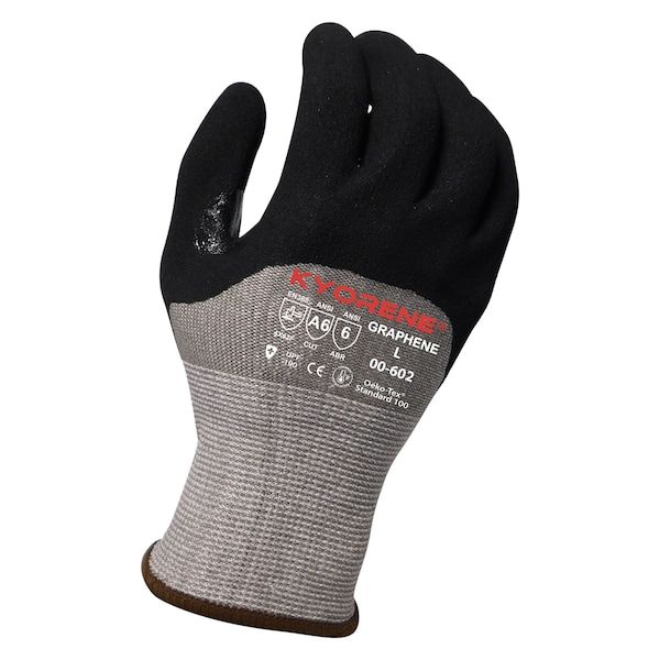 Kyorene 13g Gray Kyorene Graphene, A6 Liner with Black HCT MicroFoam, Nitrile Knuckle Coating (XXL) PK Gloves 00-602 (XXL) - main